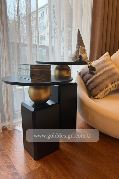 Oblix Lake Sehpa İkili Takım - Siyah Gold