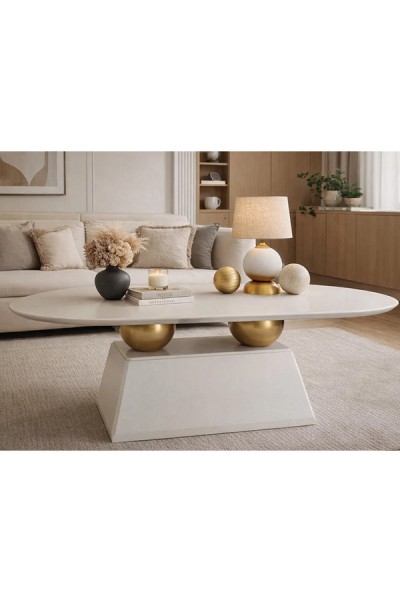 Oblix Lake Orta sehpa - Krem Gold