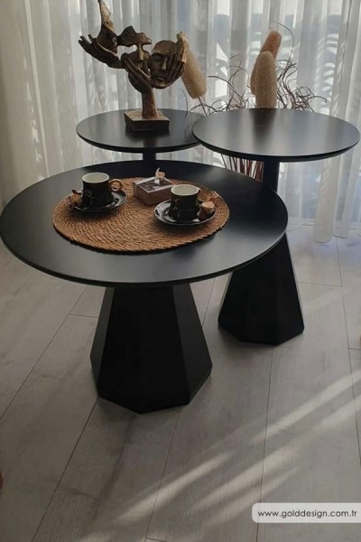 Pera Zigon Sehpa 2+1 - Siyah