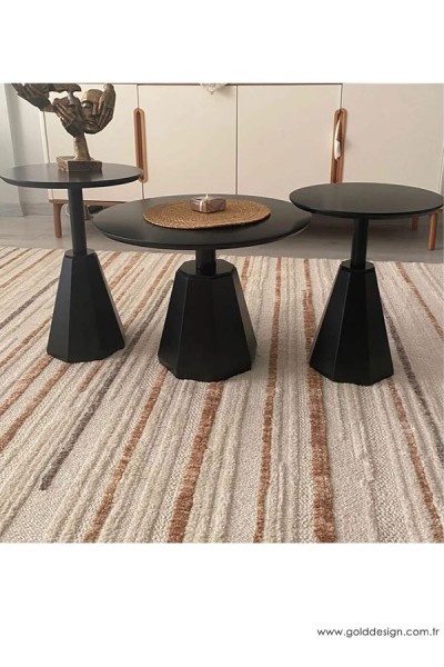 Pera Zigon Sehpa 2+1 - Siyah